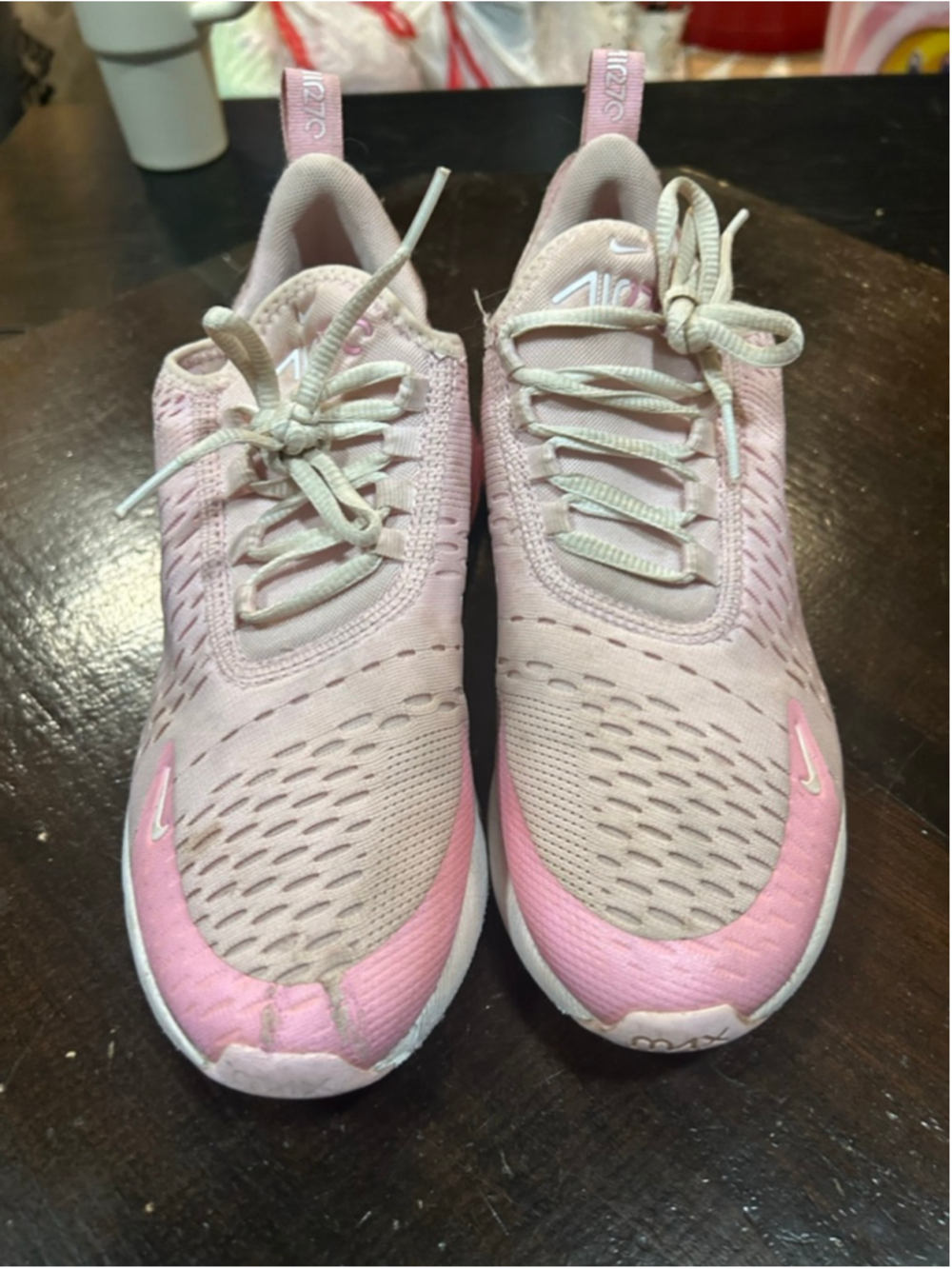 Women's Nike Air Max 270 Pink White Athletic Shoes Size 6 youth 7 Womans